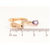 Серьги Xuping цвет Позолота 18K английский замок "Подвески с сиреневыми кристаллами" фото №2