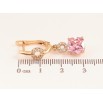 Серьги Xuping цвет Позолота 18K английский замок "Подвески с розовыми кристаллами" фото №2