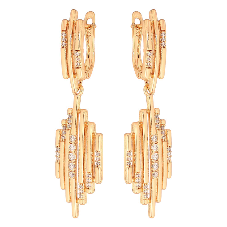 Сережки Xuping колір Позолота 18К англійський замок "Декоративні підвіски з кристалами" фото №23