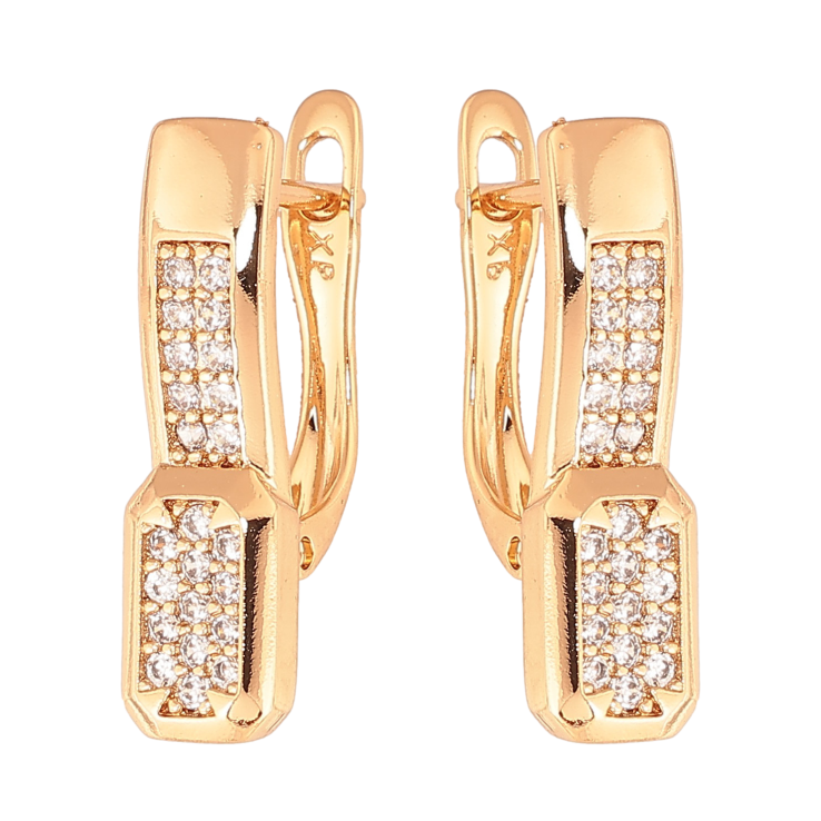 Сережки Xuping колір Позолота 18К англійський замок "Інкрустація кристалами" фото №14 Сережки Xuping колір Позолота 18К англійський замок "Інкрустація кристалами" фото №14