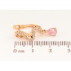 Серьги Xuping цвет Позолота 18K английский замок "Подвески с розовыми кристаллами" фото №2
