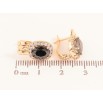 Серьги Xuping цвет Позолота 18K английский замок "Черные кристаллы в обрамлении" фото №2