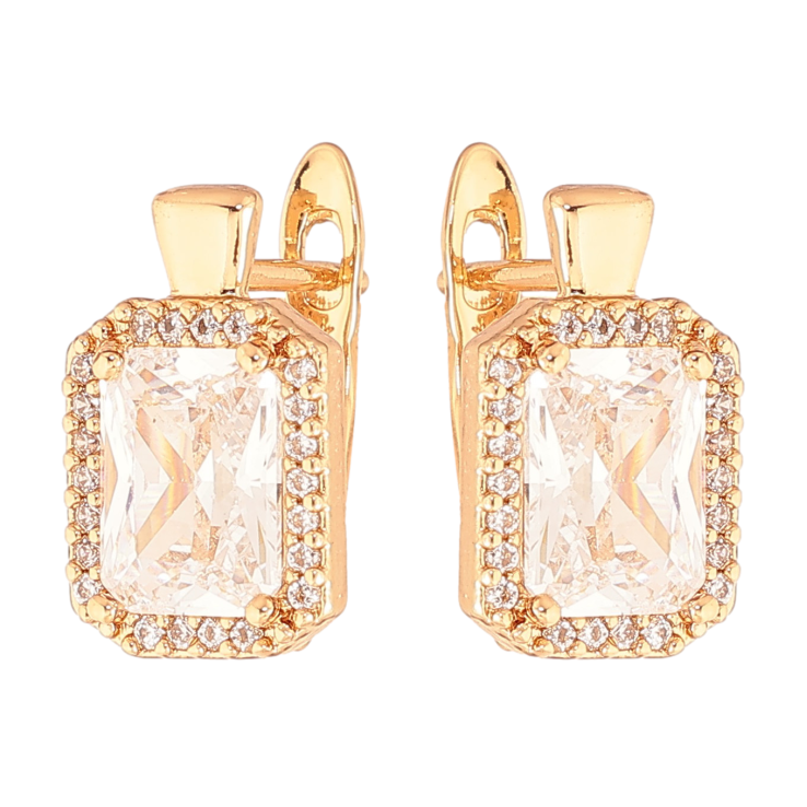 Серьги Xuping цвет Позолота 18K английский замок "Кристаллы в обрамлении" фото №12 Серьги Xuping цвет Позолота 18K английский замок "Кристаллы в обрамлении" фото №12