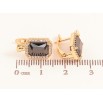 Серьги Xuping цвет Позолота 18K английский замок "Черные кристаллы в обрамлении" фото №2