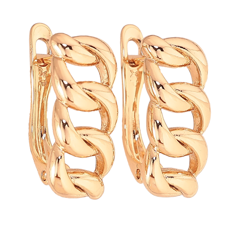 Серьги Xuping цвет Позолота 18K английский замок "Узор цепочка" фото №19 Серьги Xuping цвет Позолота 18K английский замок "Узор цепочка" фото №19