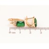 Серьги Xuping цвет Позолота 18K английский замок "Узор с зелеными кристаллами" фото №2
