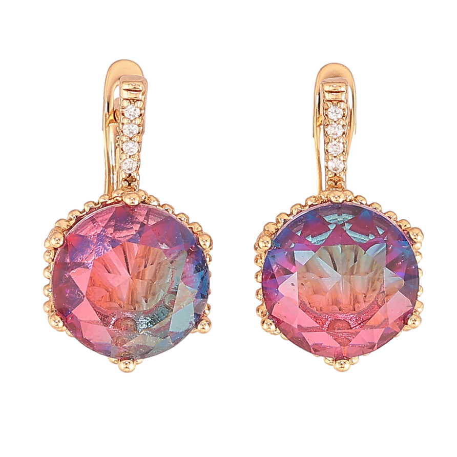 Серьги Xuping цвет Позолота 18K английский замок "Разноцветные кристаллы" фото №1 Серьги Xuping цвет Позолота 18K английский замок "Разноцветные кристаллы" фото №1