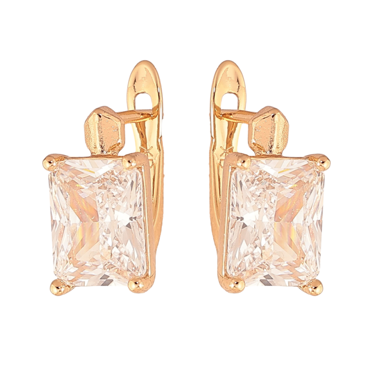 Серьги Xuping цвет Позолота 18K английский замок "Кристаллы" фото №19