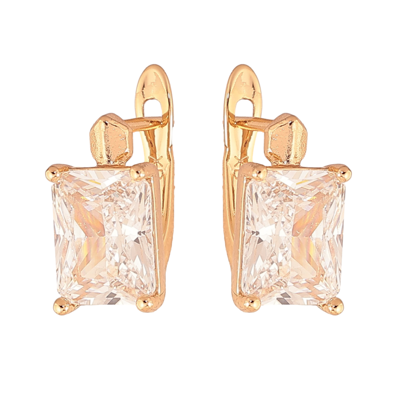 Сережки Xuping колір Позолота 18K англійський замок "Кристали" фото №1