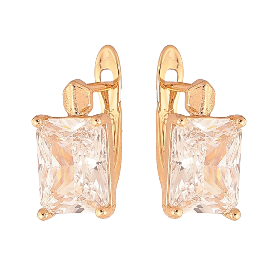 Серьги Xuping цвет Позолота 18K английский замок "Кристаллы" фото №1