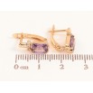 Серьги Xuping цвет Позолота 18K английский замок "Узор с сиреневыми кристаллами" фото №2