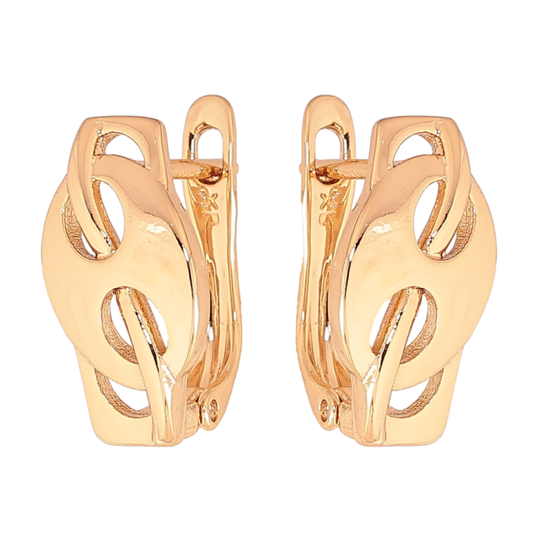 Серьги Xuping цвет Позолота 18К английский замок "Декоративный узор" фото №4