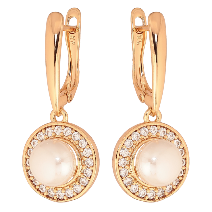 Серьги Xuping цвет Позолота 18К английский замок "Жемчужные подвески" фото №23 Серьги Xuping цвет Позолота 18К английский замок "Жемчужные подвески" фото №23