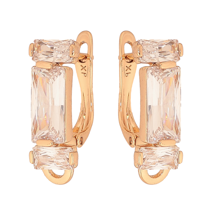 Сережки Xuping колір Позолота 18К англійський замок "Візерунок з кристалами" фото №19 Сережки Xuping колір Позолота 18К англійський замок "Візерунок з кристалами" фото №19