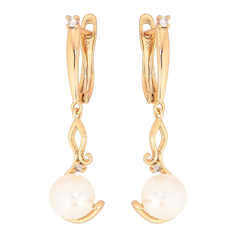 Серьги Xuping цвет Позолота 18К английский замок "Жемчужные подвески" фото №1 Серьги Xuping цвет Позолота 18К английский замок "Жемчужные подвески" фото №1