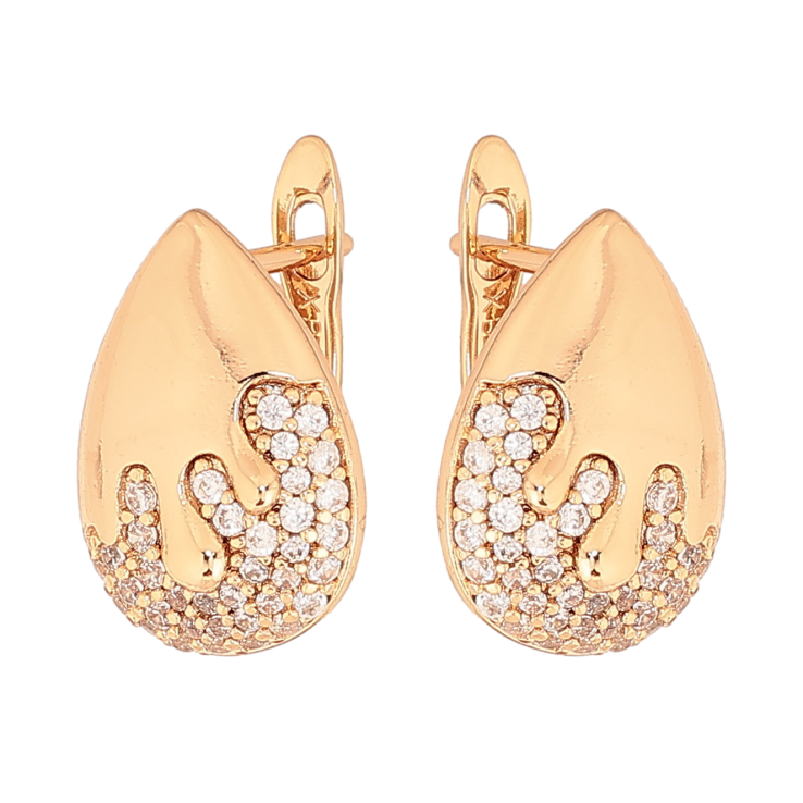 Сережки Xuping колір Позолота 18К англійський замок "Візерунок з кристалами" фото №13 Сережки Xuping колір Позолота 18К англійський замок "Візерунок з кристалами" фото №13