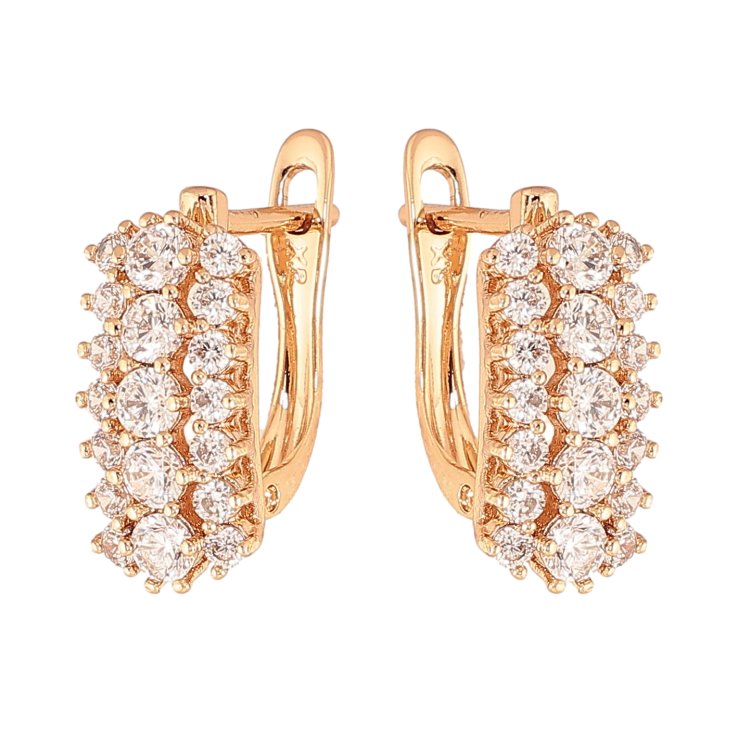 Сережки Xuping колір Позолота 18К англійський замок "Інкрустація кристалами" фото №11 Сережки Xuping колір Позолота 18К англійський замок "Інкрустація кристалами" фото №11