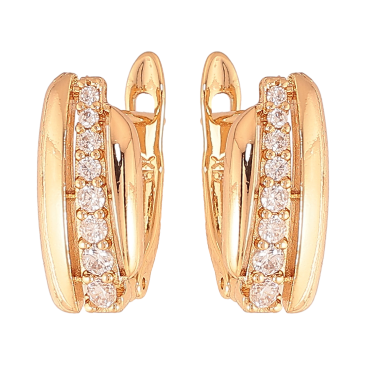 Серьги Xuping цвет Позолота 18К английский замок "Узор с кристаллами" фото №20 Серьги Xuping цвет Позолота 18К английский замок "Узор с кристаллами" фото №20