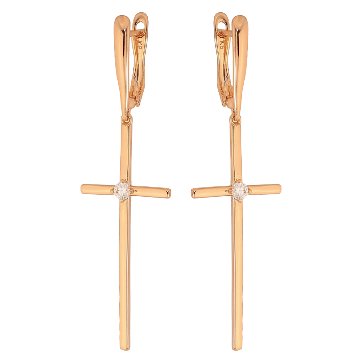 Серьги Xuping цвет Позолота 18К английский замок "Крестики" фото №17 Серьги Xuping цвет Позолота 18К английский замок "Крестики" фото №17