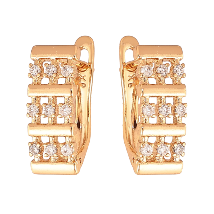 Серьги Xuping цвет Позолота 18К английский замок "Узор с кристаллами" фото №15 Серьги Xuping цвет Позолота 18К английский замок "Узор с кристаллами" фото №15