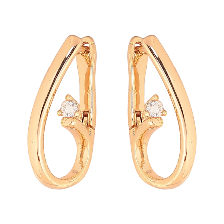 Сережки Xuping колір Позолота 18К англійський замок "Візерунок з кристалами" фото №1