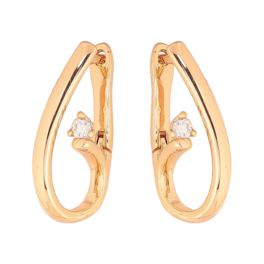 Сережки Xuping колір Позолота 18К англійський замок "Візерунок з кристалами" фото №1