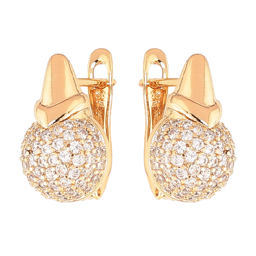 Сережки Xuping колір Позолота 18K англійський замок "Візерунок з інкрустацією кристалами" фото №1