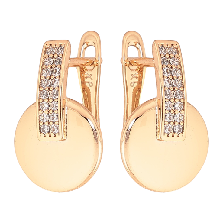 Серьги Xuping цвет Позолота 18K английский замок "Узор с кристаллами" фото №15