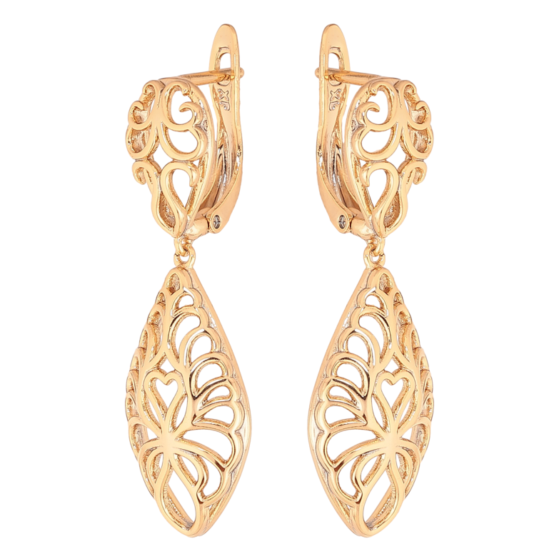 Серьги Xuping цвет Позолота 18K английский замок "Ажурные подвески" фото №1