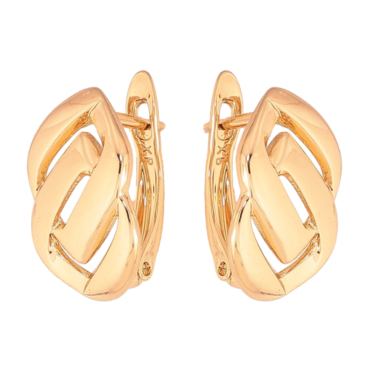 Серьги Xuping цвет Позолота 18К английский замок "Декоративный узор" фото №7