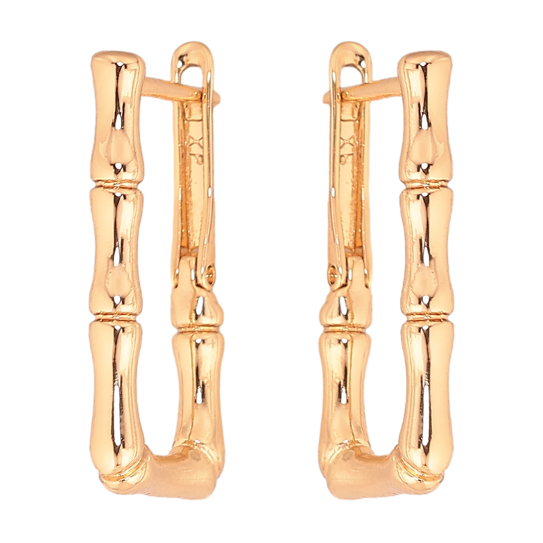 Серьги Xuping цвет Позолота 18К английский замок "Декоративный узор" фото №1