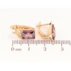 Серьги Xuping цвет Позолота 18K английский замок "Узор с сиреневыми кристаллами" фото №2