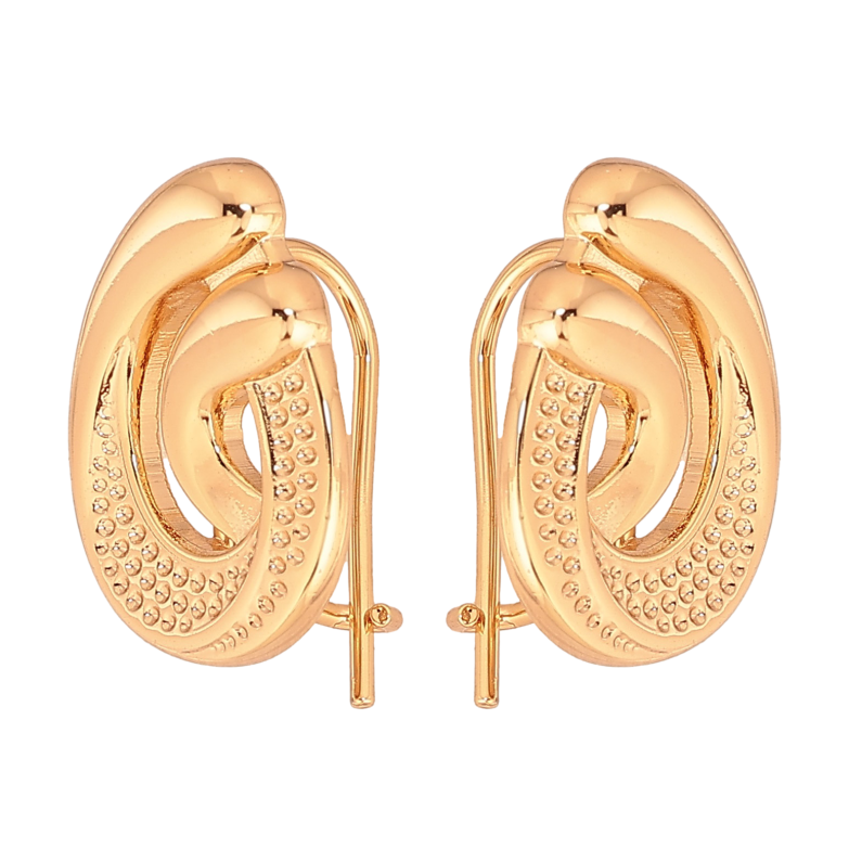 Серьги Xuping цвет Позолота 18К французский замок "Декоративный узор" фото №1