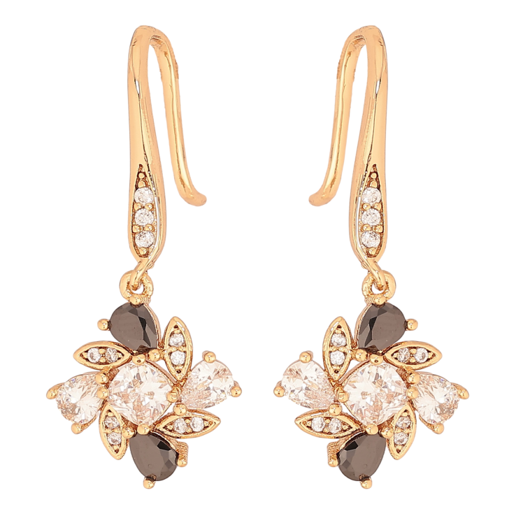 Сережки Xuping колір Позолота 18К французький замок "Підвіски з чорно-білими кристалами" фото №24 Сережки Xuping колір Позолота 18К французький замок "Підвіски з чорно-білими кристалами" фото №24