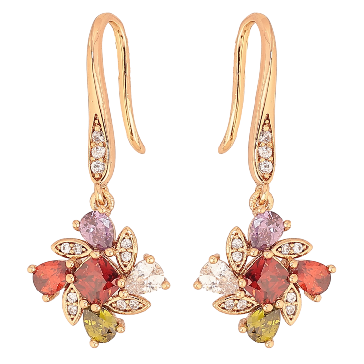 Сережки Xuping колір Позолота 18К французький замок "Підвіски з різнокольоровими кристалами" фото №23 Сережки Xuping колір Позолота 18К французький замок "Підвіски з різнокольоровими кристалами" фото №23