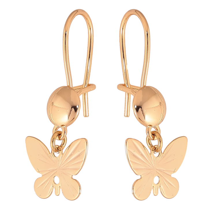 Сережки Xuping колір Позолота 18К французький замок "Метелики" фото №10 Сережки Xuping колір Позолота 18К французький замок "Метелики" фото №10