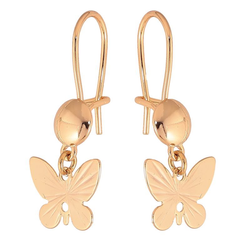 Сережки Xuping колір Позолота 18К французький замок "Метелики" фото №1 Сережки Xuping колір Позолота 18К французький замок "Метелики" фото №1