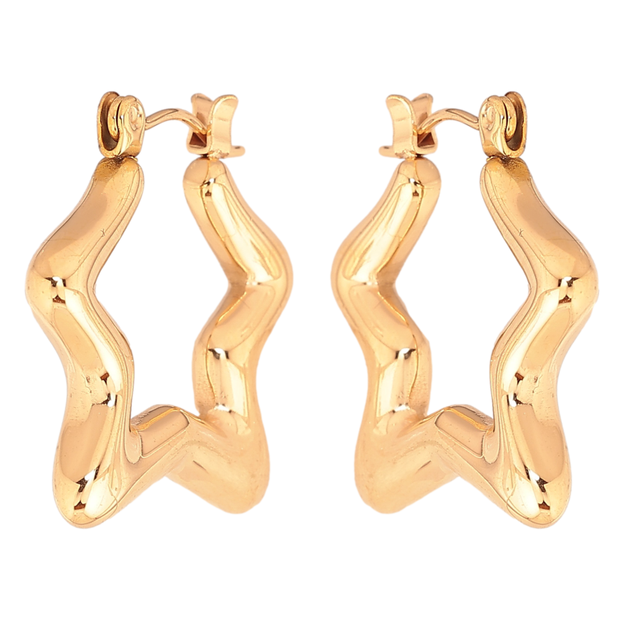 Сережки Xuping колір позолота 18K італійський замок зірки фото №1