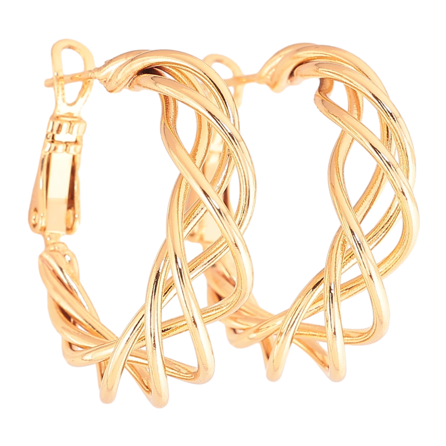 Сережки Xuping колір позолота 18K італійський замок декоративні ø 2.5см фото №1