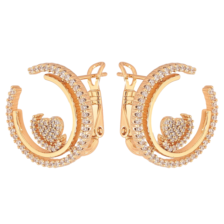 Сережки Xuping колір Позолота 18К італійський замок "Інкрустація кристалами" фото №6 Сережки Xuping колір Позолота 18К італійський замок "Інкрустація кристалами" фото №6