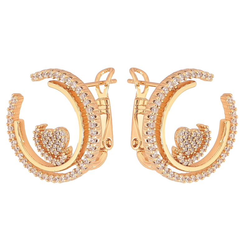 Сережки Xuping колір Позолота 18К італійський замок "Інкрустація кристалами" фото №1