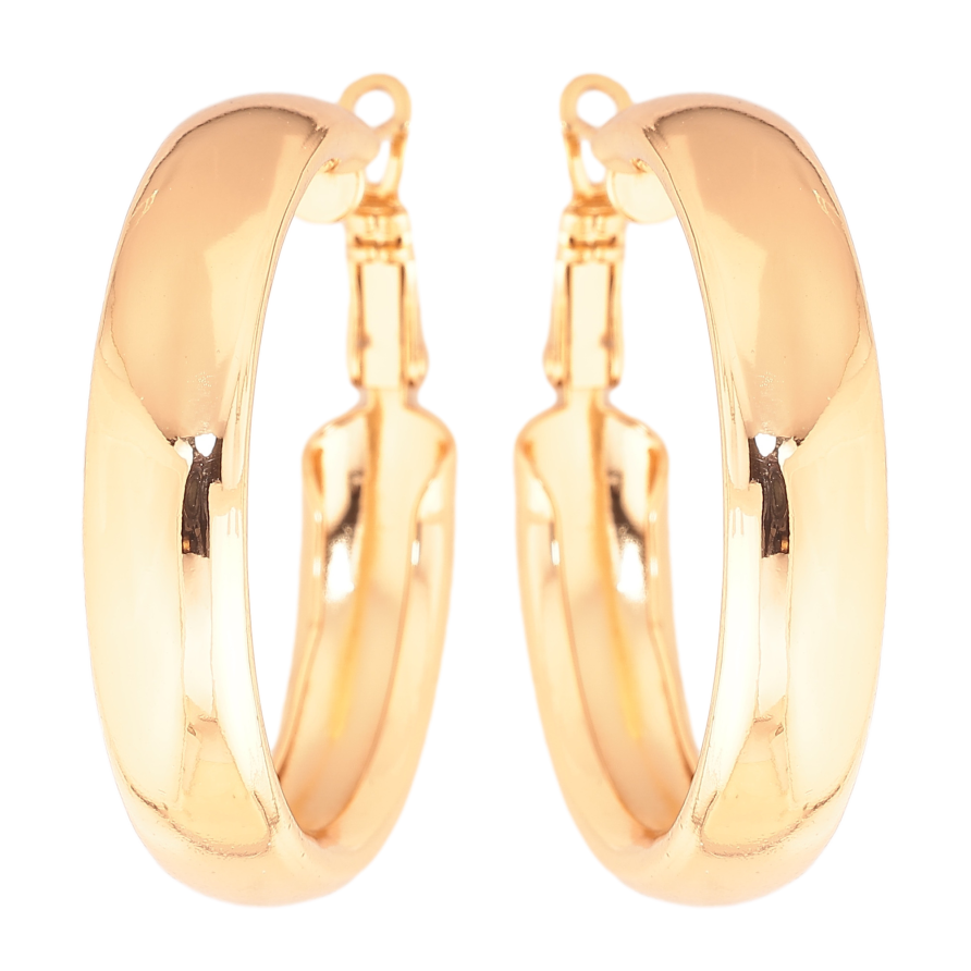 Сережки Xuping колір позолота 18K кільця (конго) Класика ø 3.5см фото №1