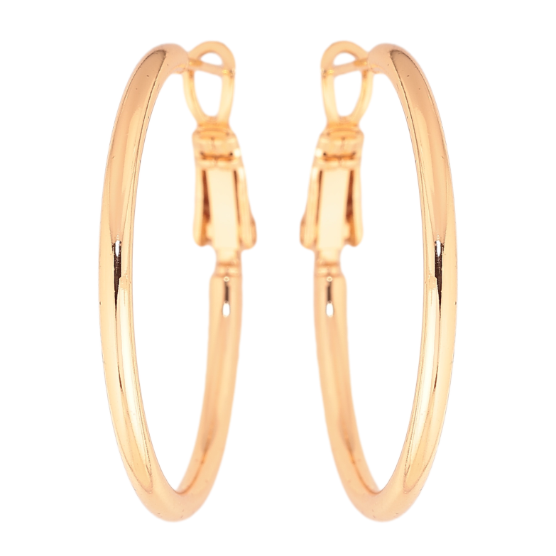 Серьги Xuping цвет позолота 18K кольца (конго) Классика ø 3см фото №1