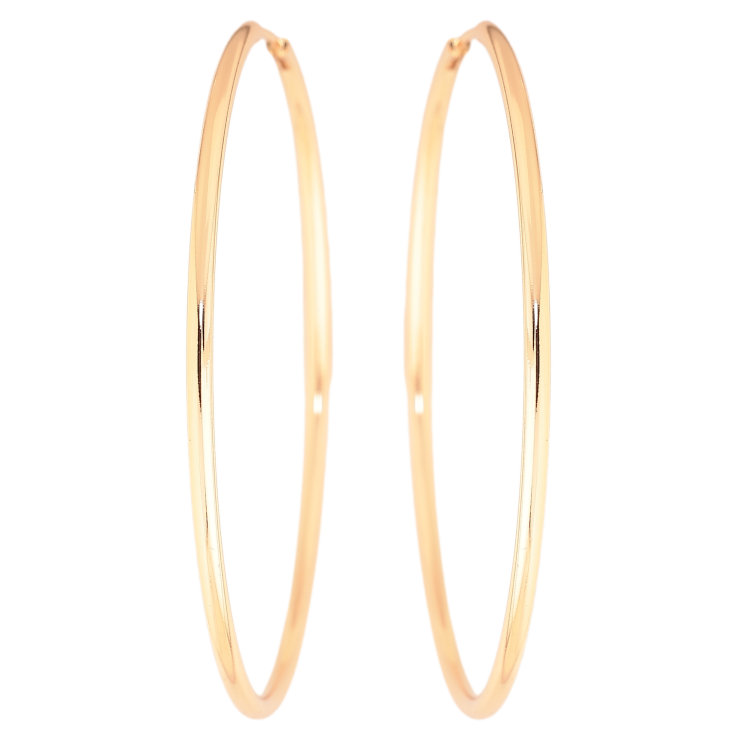 Серьги Xuping цвет позолота 18K кольца (конго) Классика ø 6см фото №3