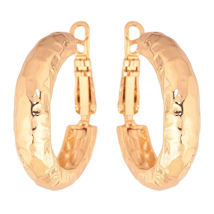 Сережки Xuping колір позолота 18K кільця (конго) декоративний візерунок ø 2.5см фото №5