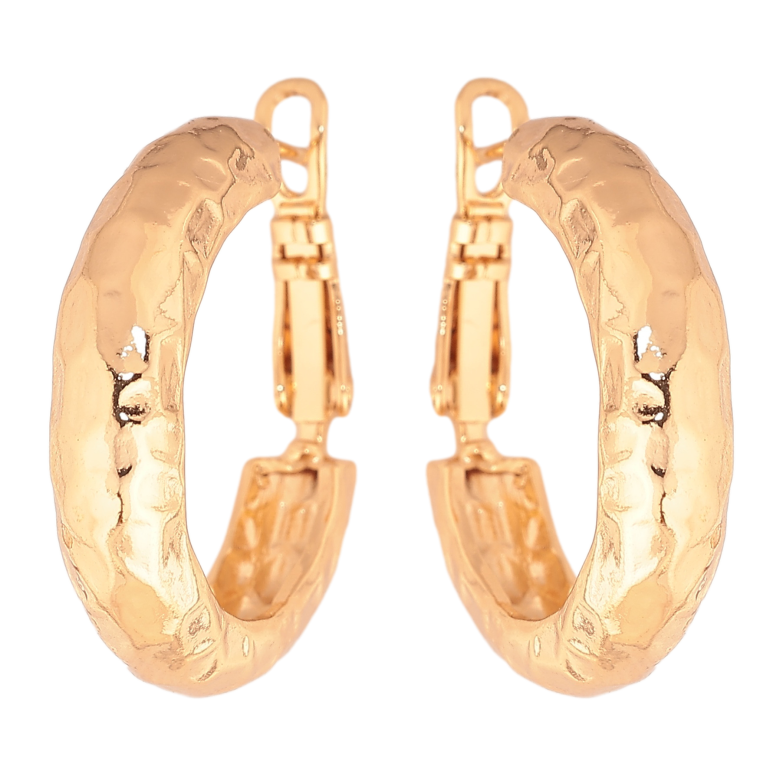 Сережки Xuping колір позолота 18K кільця (конго) декоративний візерунок ø 2.5см фото №1