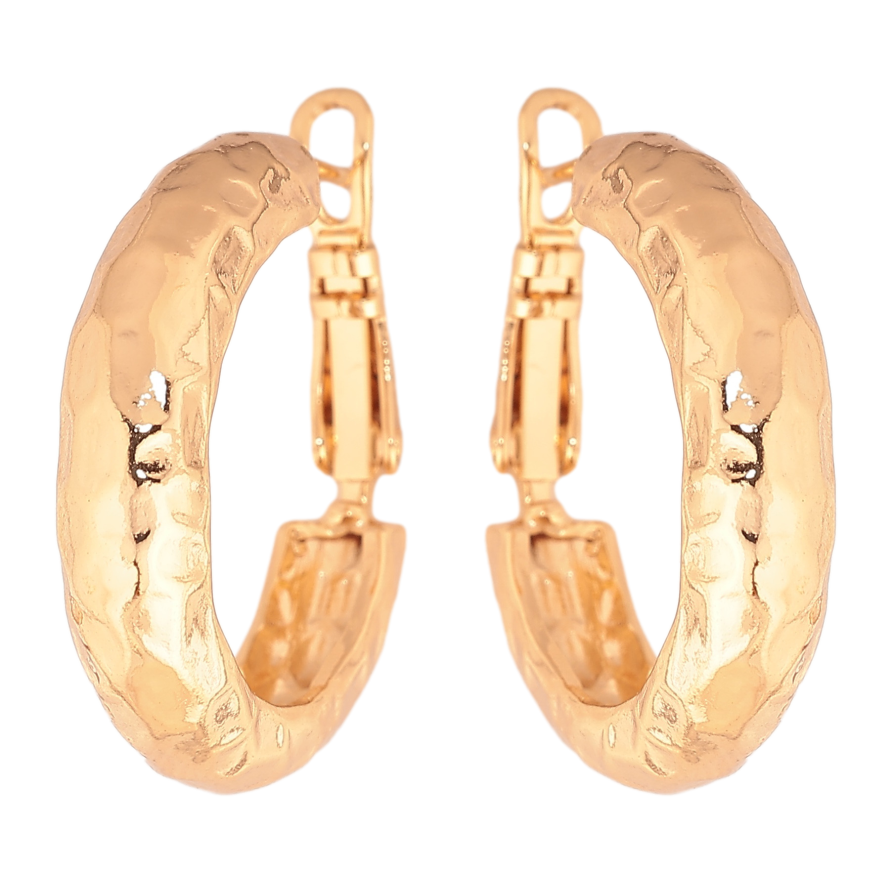 Сережки Xuping колір позолота 18K кільця (конго) декоративний візерунок ø 2.5см фото №1