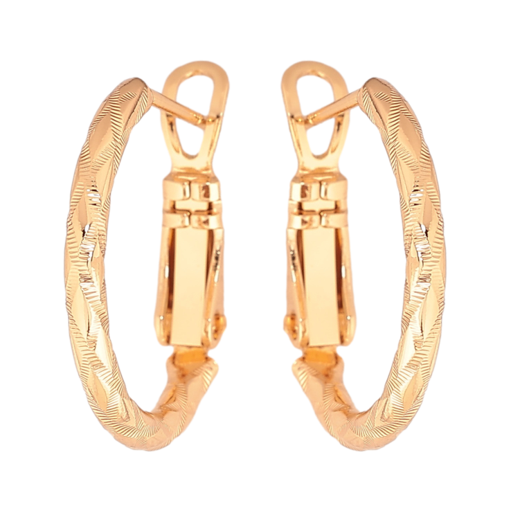 Сережки Xuping колір позолота 18K кільця (конго) декоративний візерунок ø 2см фото №18