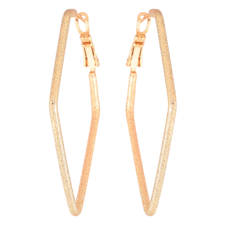 Сережки Xuping колір позолота 18K італійський замок ромби з шагренню фото №9 Сережки Xuping колір позолота 18K італійський замок ромби з шагренню фото №9