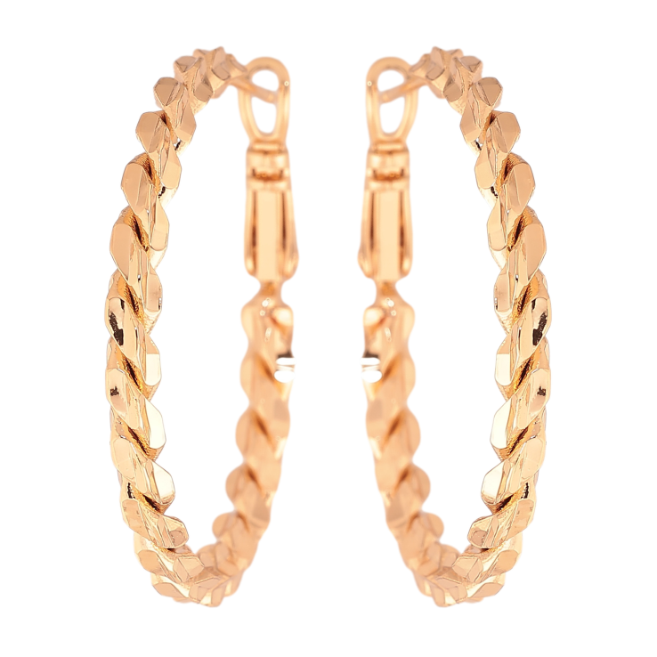 Сережки Xuping колір позолота 18K кільця (конго) декоративний візерунок ø 3.5см фото №16